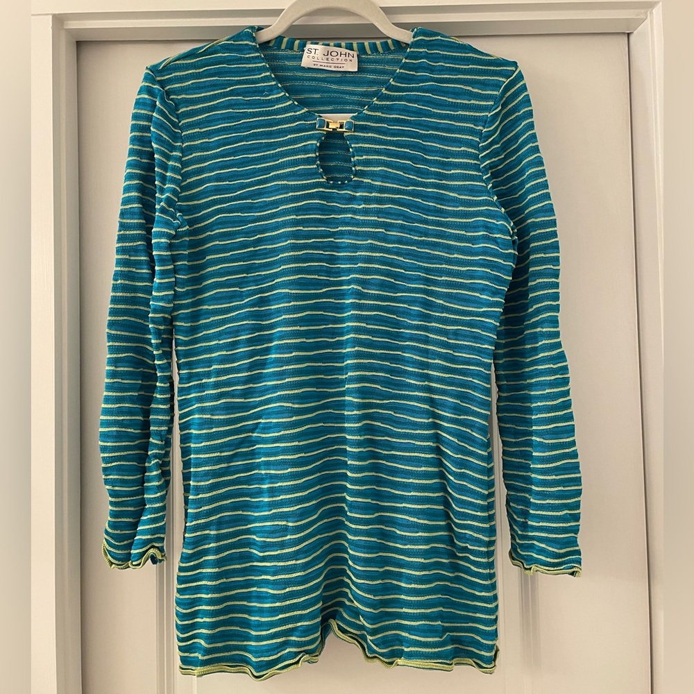 St. John’s Collection Blue Striped Top